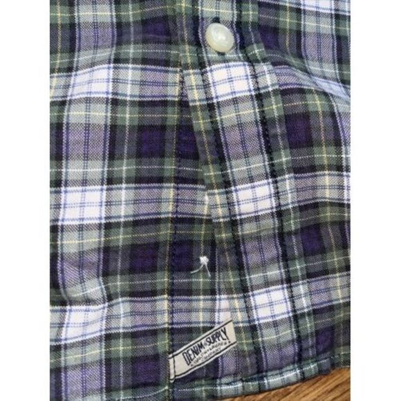 Ralph Lauren Denim Supply Shirt Mens 2XL Button Blue and Green XXL Short Sleeve - Picture 3 of 5